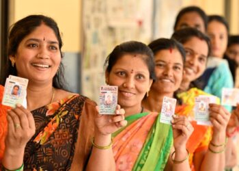 Telangana municipal polling 2026 voters casting ballots