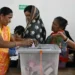 Voters casting ballots in Bangladesh parliamentary elections