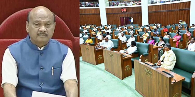 Andhra Pradesh Assembly members sitting during AI-based digital attendance