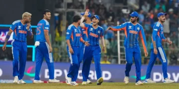 Ishan Kishan hitting six against Pakistan in T20 World Cup 2026 India vs Pakistan