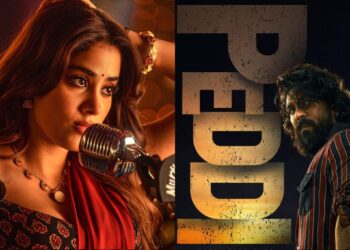 Ram Charan and Janhvi Kapoor in Peddi movie poster