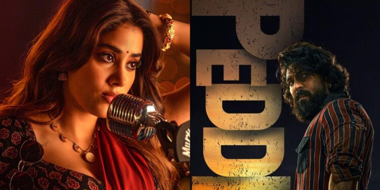 Ram Charan and Janhvi Kapoor in Peddi movie poster