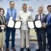 Andhra Pradesh Chief Minister Chandrababu Naidu signing 7 AI-Quantum MOUs with IBM and UNICC