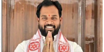Arava Sridhar appearing before Jana Sena disciplinary committee in Railway Koduru