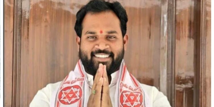 Arava Sridhar appearing before Jana Sena disciplinary committee in Railway Koduru