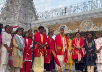 National Blind Cricket Team during Tirumala temple darshan