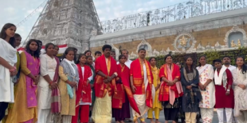 National Blind Cricket Team during Tirumala temple darshan