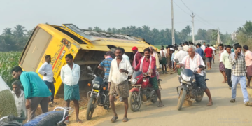 school bus accident in eluru district gudipadu village