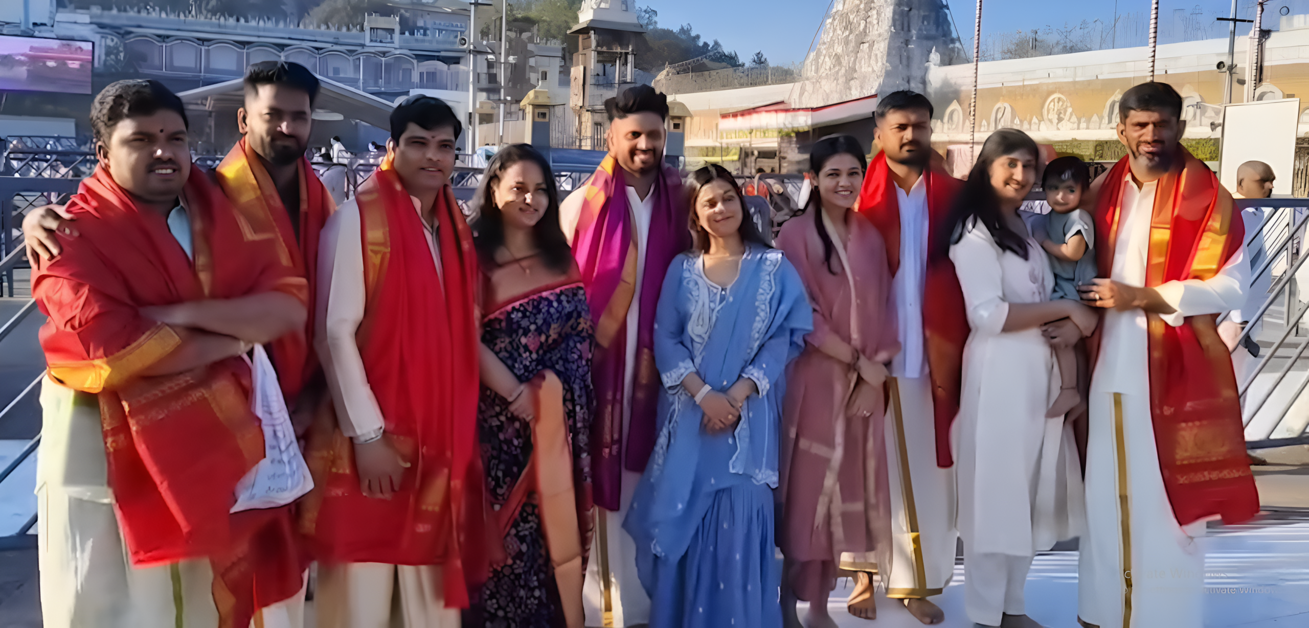USA cricketers at Tirumala Lord Venkateswara temple