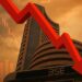 Stock market screen showing Sensex fall amid IT stock sell-off
