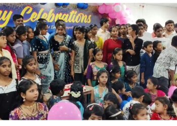 Twins celebrating World Twins Day in Tirupati