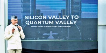 Chandrababu Naidu at Amaravati laying Quantum Valley foundation