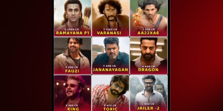 2026 Indian big-budget movies poster featuring top stars and epic visuals