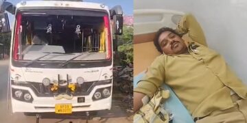 Private bus accident near Srikalahasti in Tirupati district