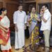 M K Stalin and Premalatha Vijayakant during DMK DMDK alliance meeting in Chennai