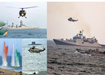 MiG-29 jets and naval helicopters at Fleet Review 2026 in Visakhapatnam