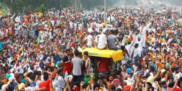 Indian farmers protesting against US-India trade deal