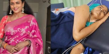 Portrait of actress Vahini smiling in a film or TV role