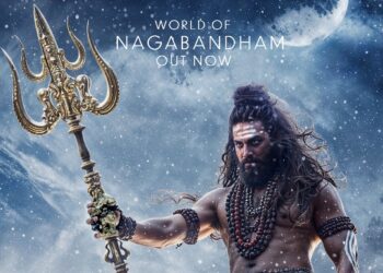 Nagabandham teaser poster featuring Virat Karna and Nabha Natesh