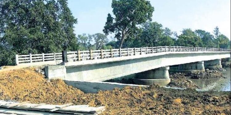 Vashishta River bridge under construction connecting island villages in Ambedkar Konaseema