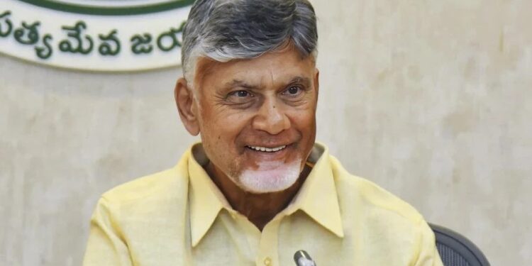 CM Chandrababu Naidu at Veligonda feeder canal site in Markapuram district