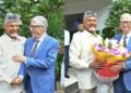 Bill Gates meeting Chandrababu Naidu at Andhra Pradesh Secretariat