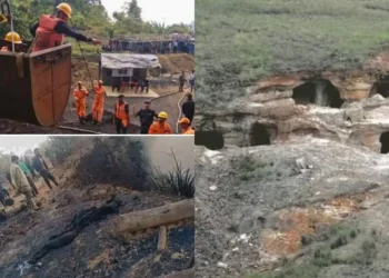 Rescue operations at coal mine explosion site in Meghalaya’s East Jaintia Hills