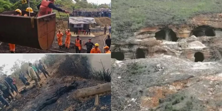 Rescue operations at coal mine explosion site in Meghalaya’s East Jaintia Hills