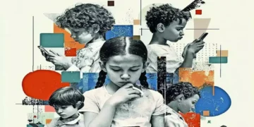 Children using smartphones with age-based restrictions on social media apps