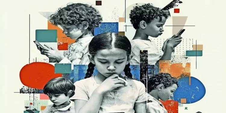 Children using smartphones with age-based restrictions on social media apps