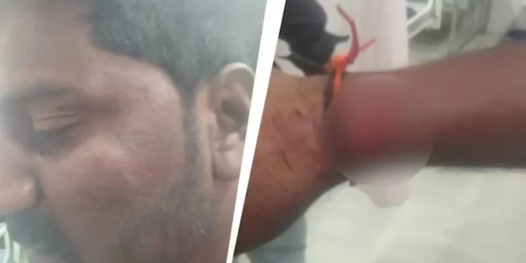 Police control scene at Koppal after mob attack on Hindu man