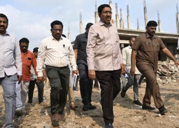 Narayana Amaravati inspection during review of capital construction works