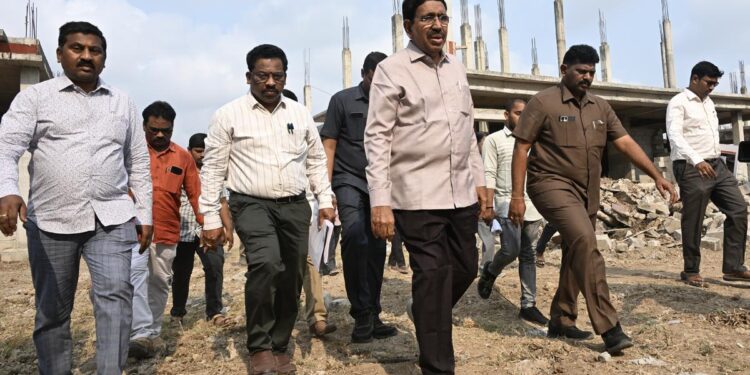 Narayana Amaravati inspection during review of capital construction works