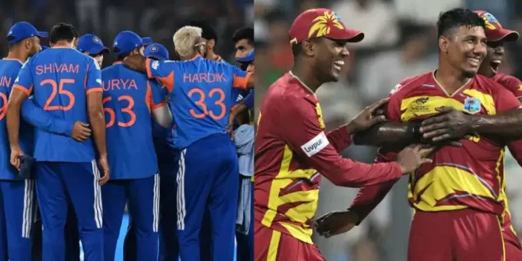 India and West Indies players in T20 World Cup match at Eden Gardens
