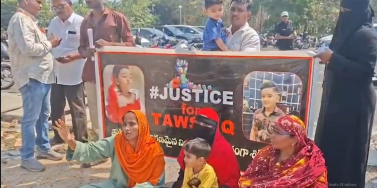 Parents protest near Amaravati Assembly demanding justice for student death