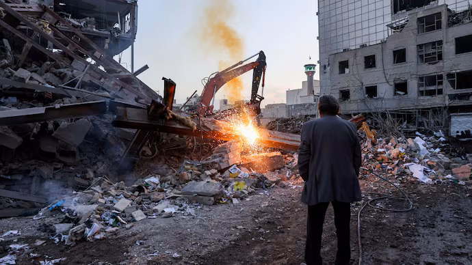 Damage from 4.3 magnitude earthquake in Gerash, Iran